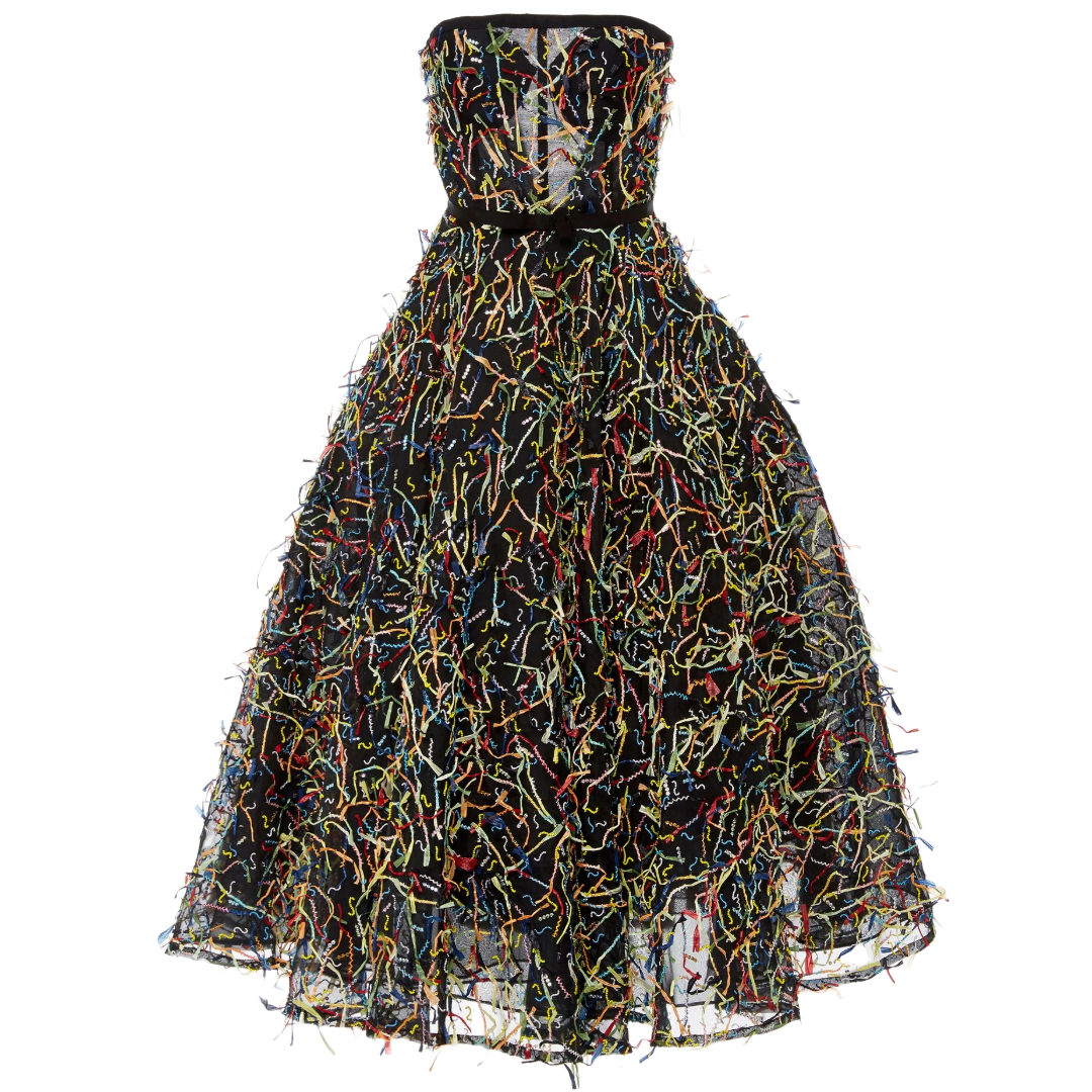 naeem khan cocktail dress Naeem Khan Ribbon Embroidered Cocktail Dress w/Open Back