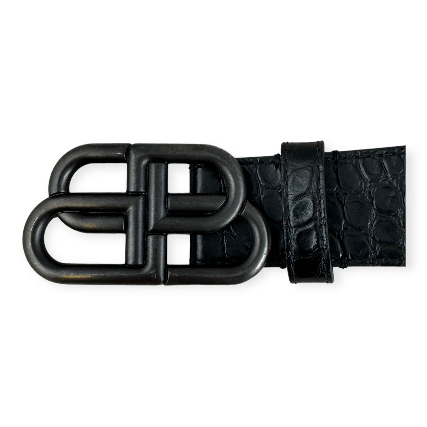 Balenciaga BB Embossed Belt in Black | Size 105
