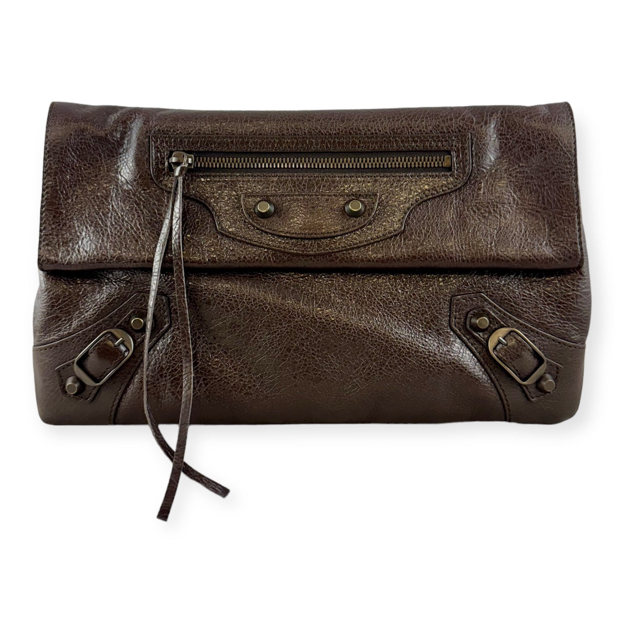 BALENCIAGA City Clutch in Brown