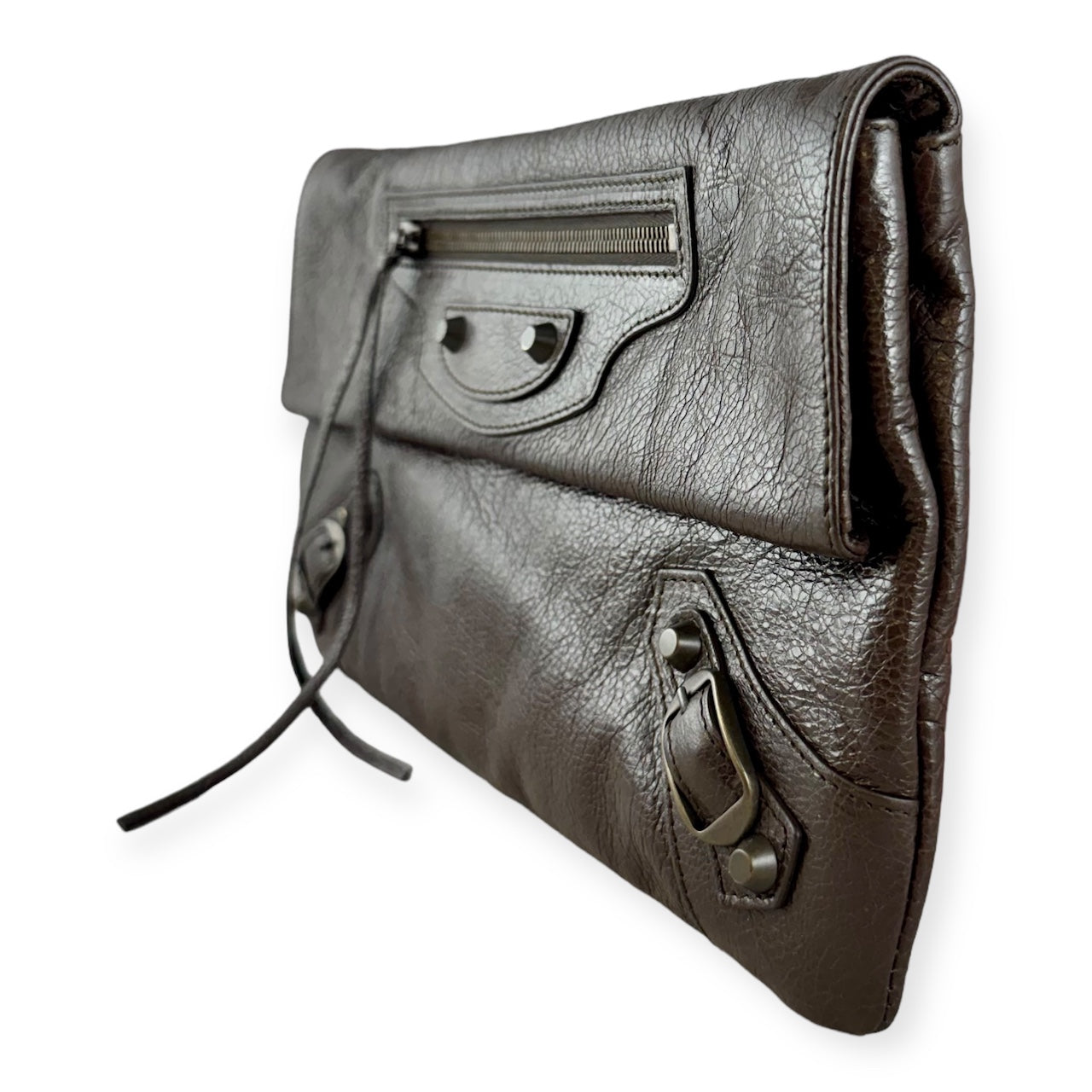 BALENCIAGA City Clutch in Brown