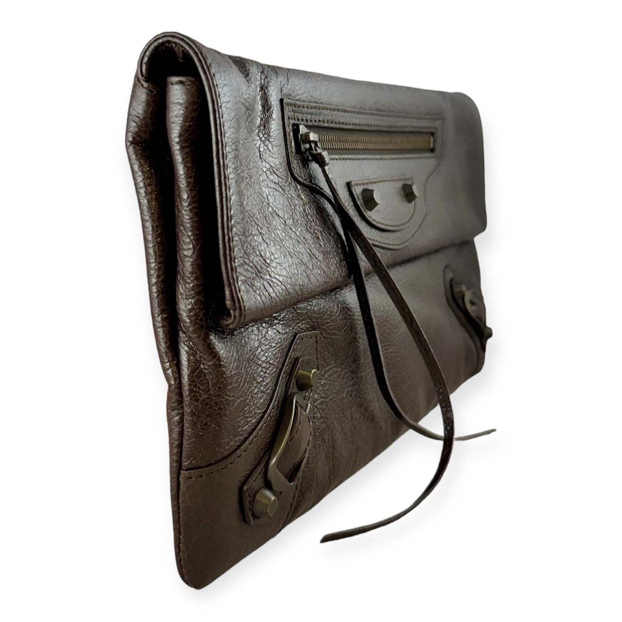 BALENCIAGA City Clutch in Brown