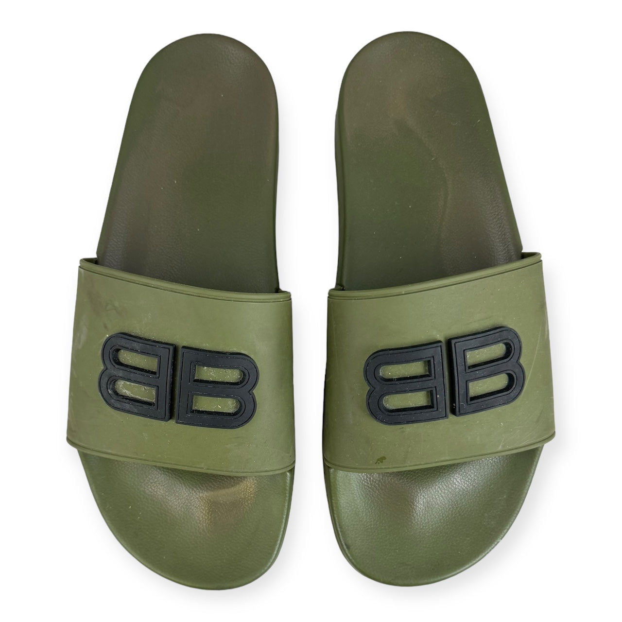 BALENCIAGA Pool Slide Sandals in Green | Size 12