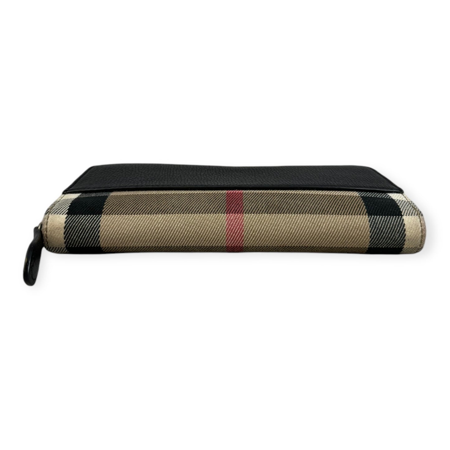 BURBERRY Check Zip Wallet in Beige Black