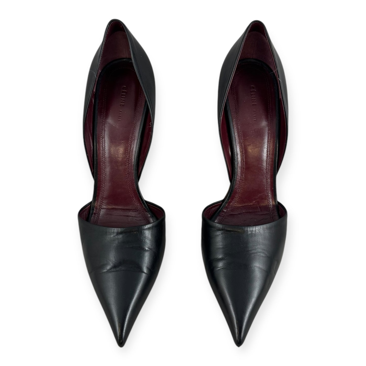 CELINE Leather D'Orsay Pumps in Black | Size 39.5