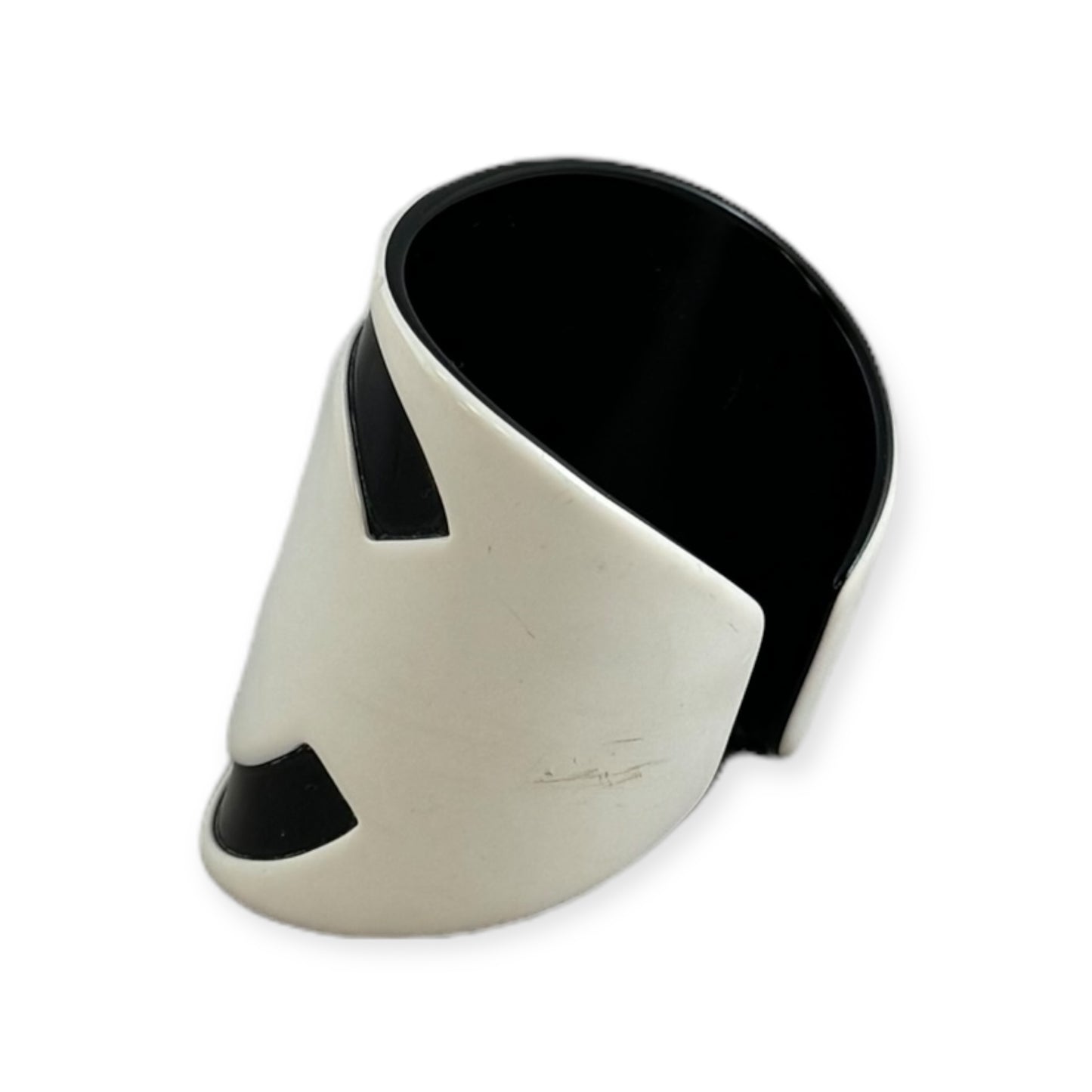 CHANEL Resin CC Cuff in White & Black | Size Small