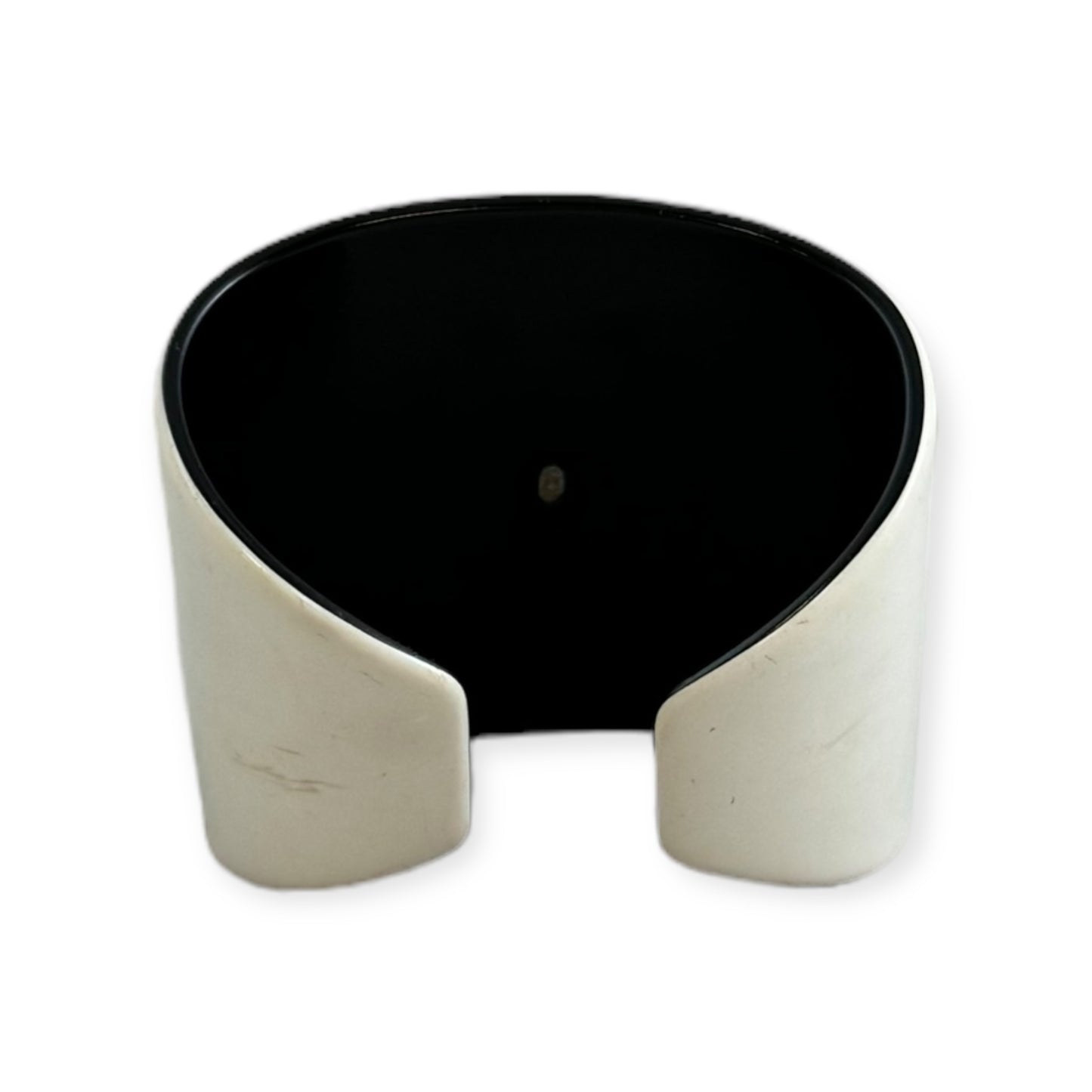 CHANEL Resin CC Cuff in White & Black | Size Small
