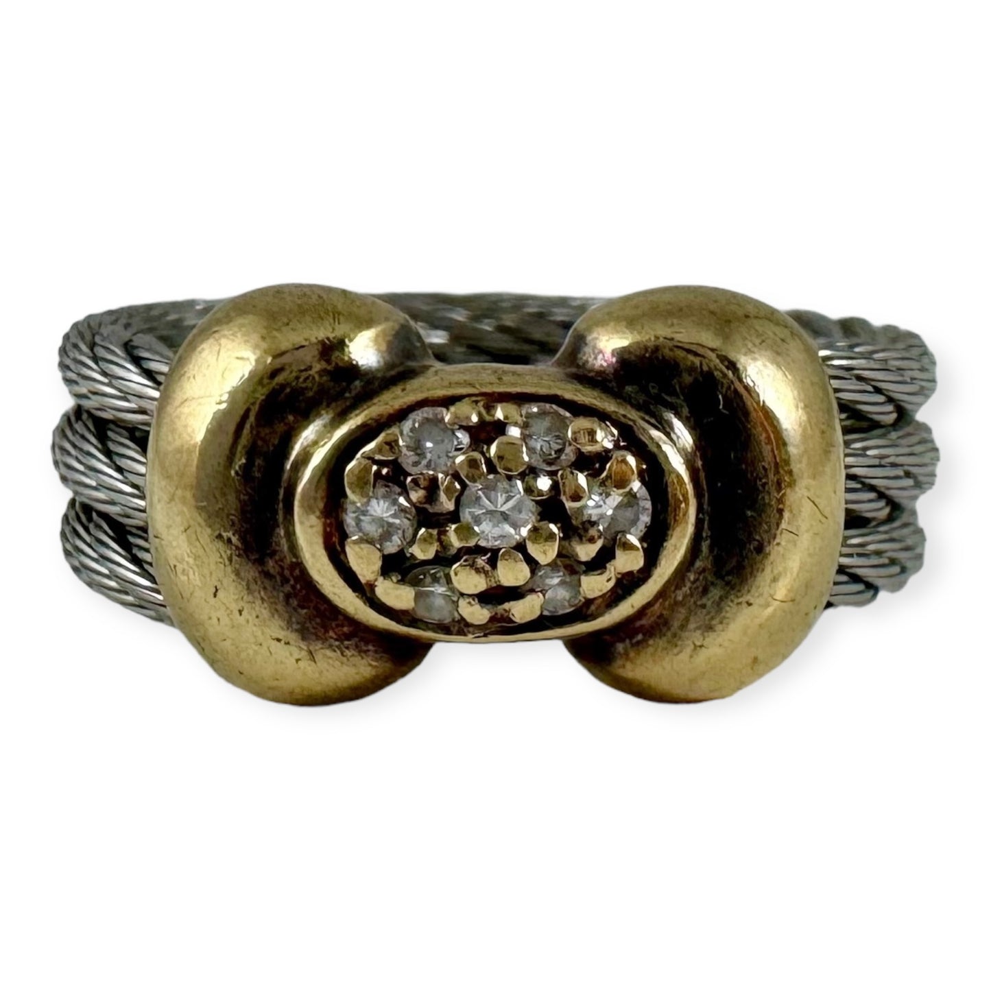 CHARRIOL Pave Celtic Cable Ring | Size 7