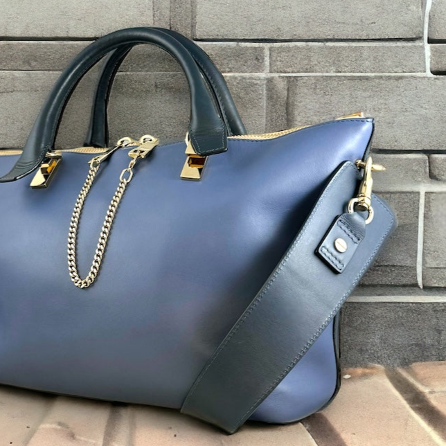 Chloe Two Tone Baylee Bag in Blue Navy