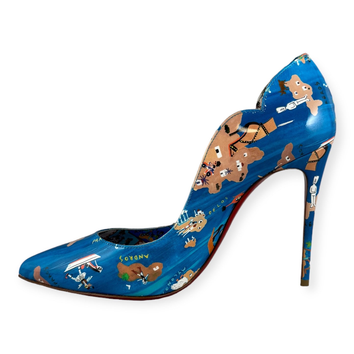 CHRISTIAN LOUBOUTIN Hot Chick Odyssey Pumps in Blue | Size 37.5