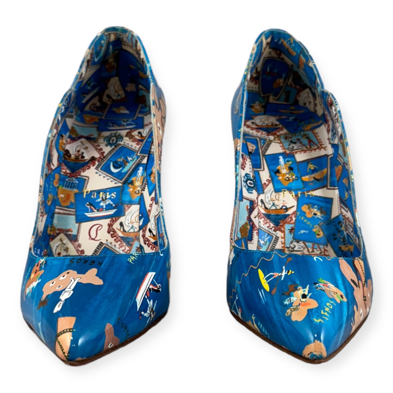 CHRISTIAN LOUBOUTIN Hot Chick Odyssey Pumps in Blue | Size 37.5