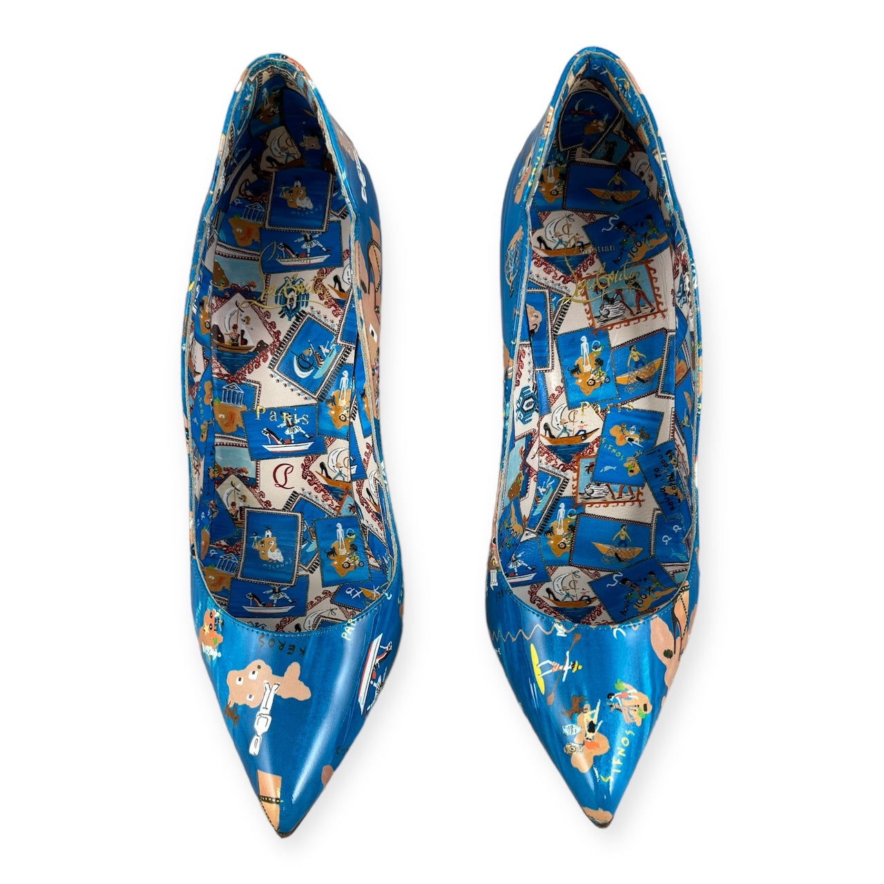 CHRISTIAN LOUBOUTIN Hot Chick Odyssey Pumps in Blue | Size 37.5