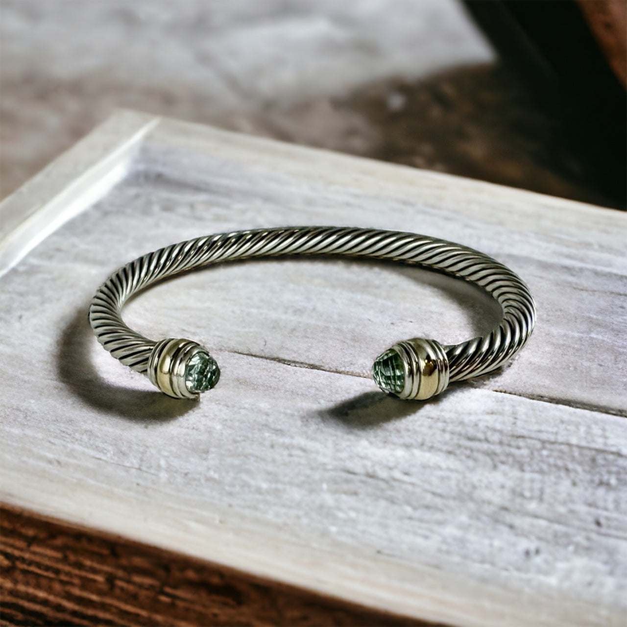 DAVID YURMAN Prasiolite Classic Cable Bracelet 7mm