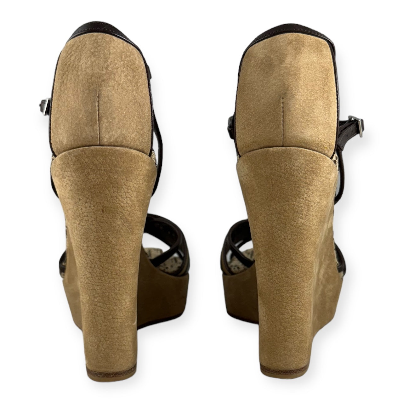 DIOR Oblique Wedge Sandals in Brown | Size 40