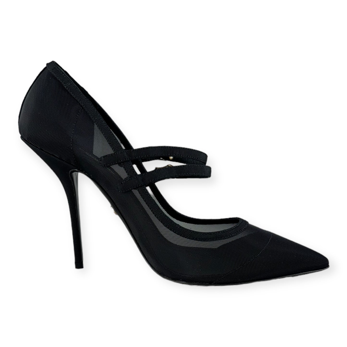 DOLCE & GABBANA Mesh Buckle Pumps in Black | Size 38