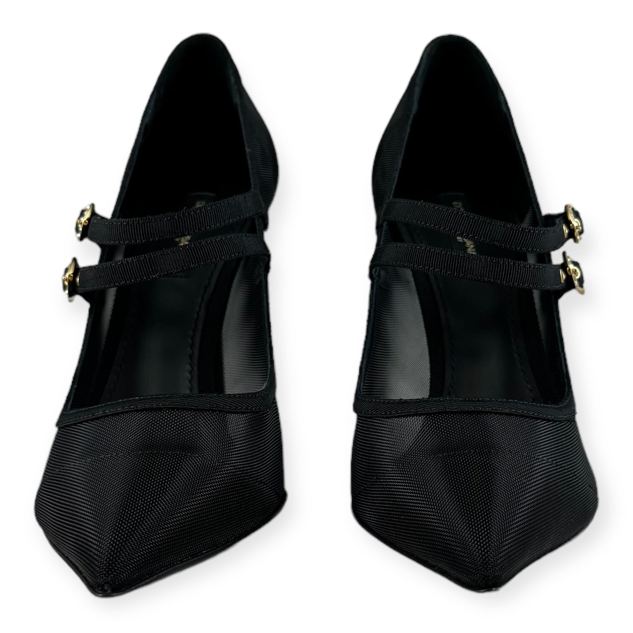 DOLCE & GABBANA Mesh Buckle Pumps in Black | Size 38