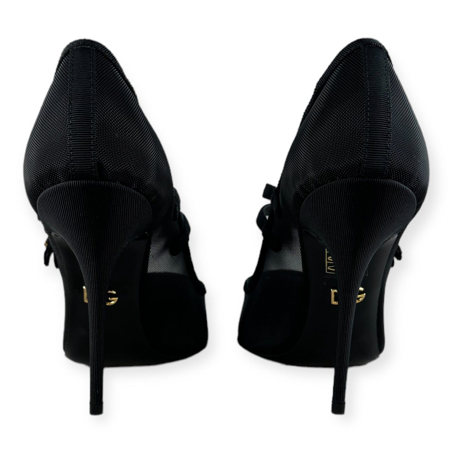 DOLCE & GABBANA Mesh Buckle Pumps in Black | Size 38