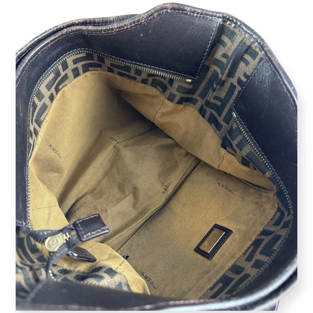 FENDI Zucca Shoulder Bag in Brown