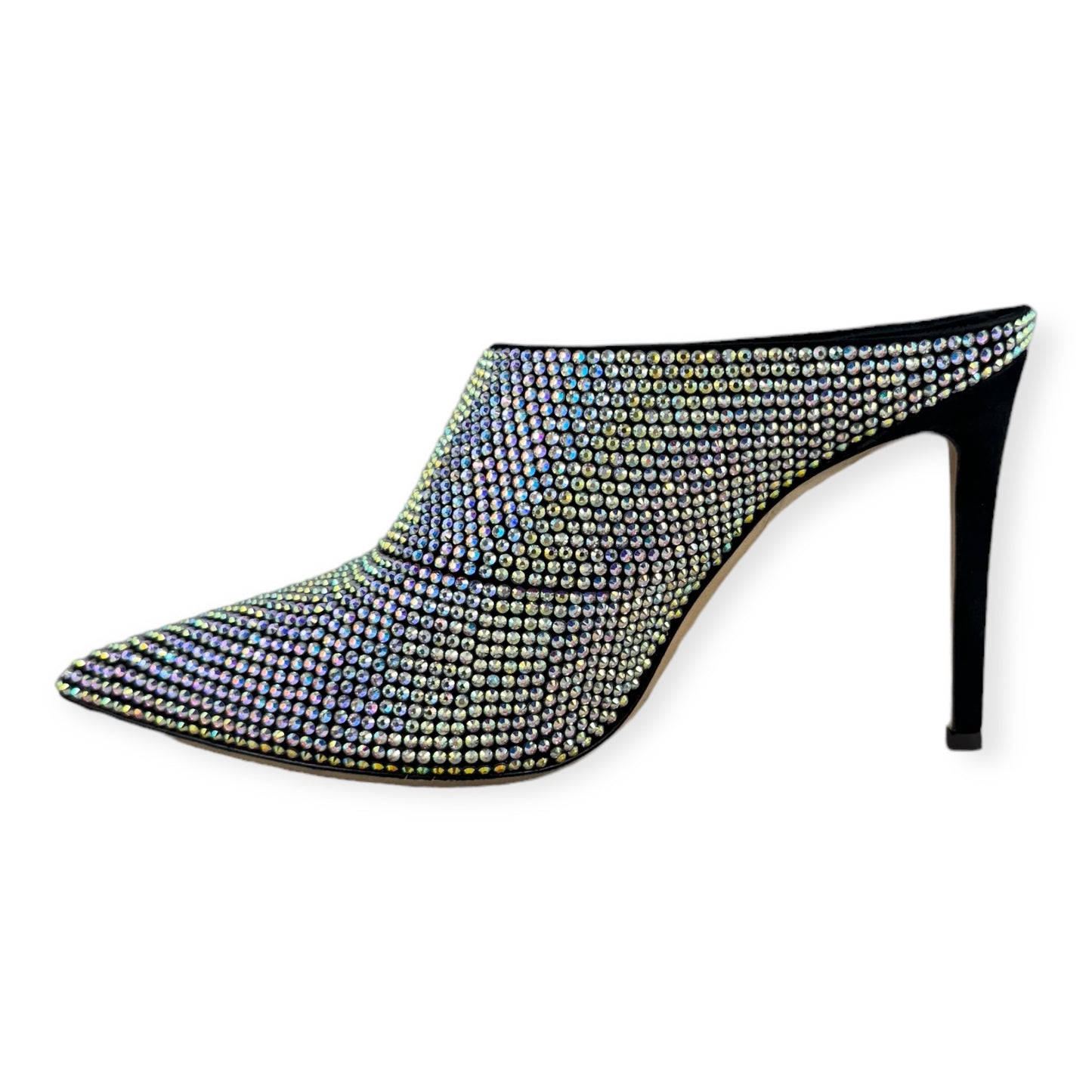 GIUSEPPE ZANOTTI Crystal Mules in Black | Size 37.5