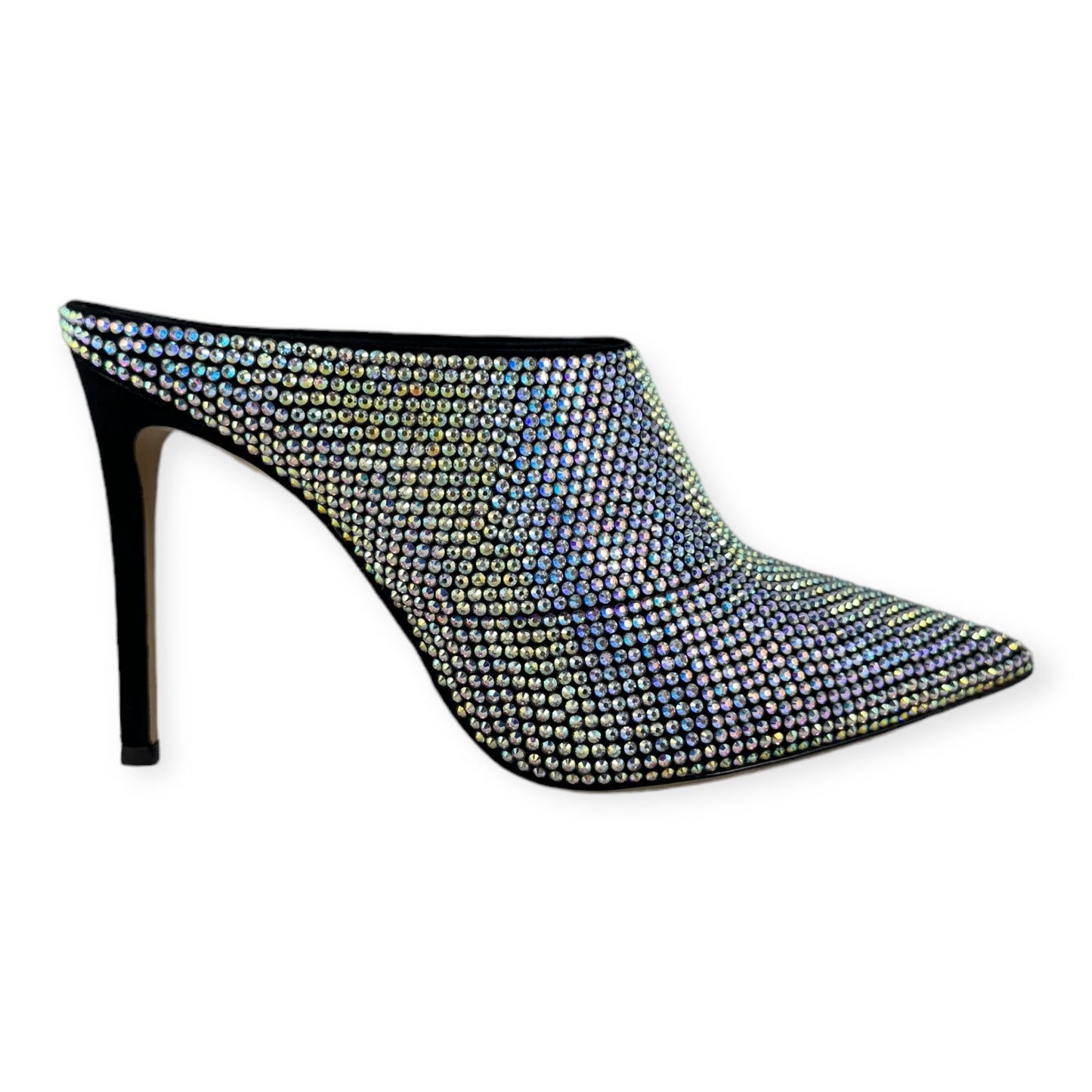 GIUSEPPE ZANOTTI Crystal Mules in Black | Size 37.5