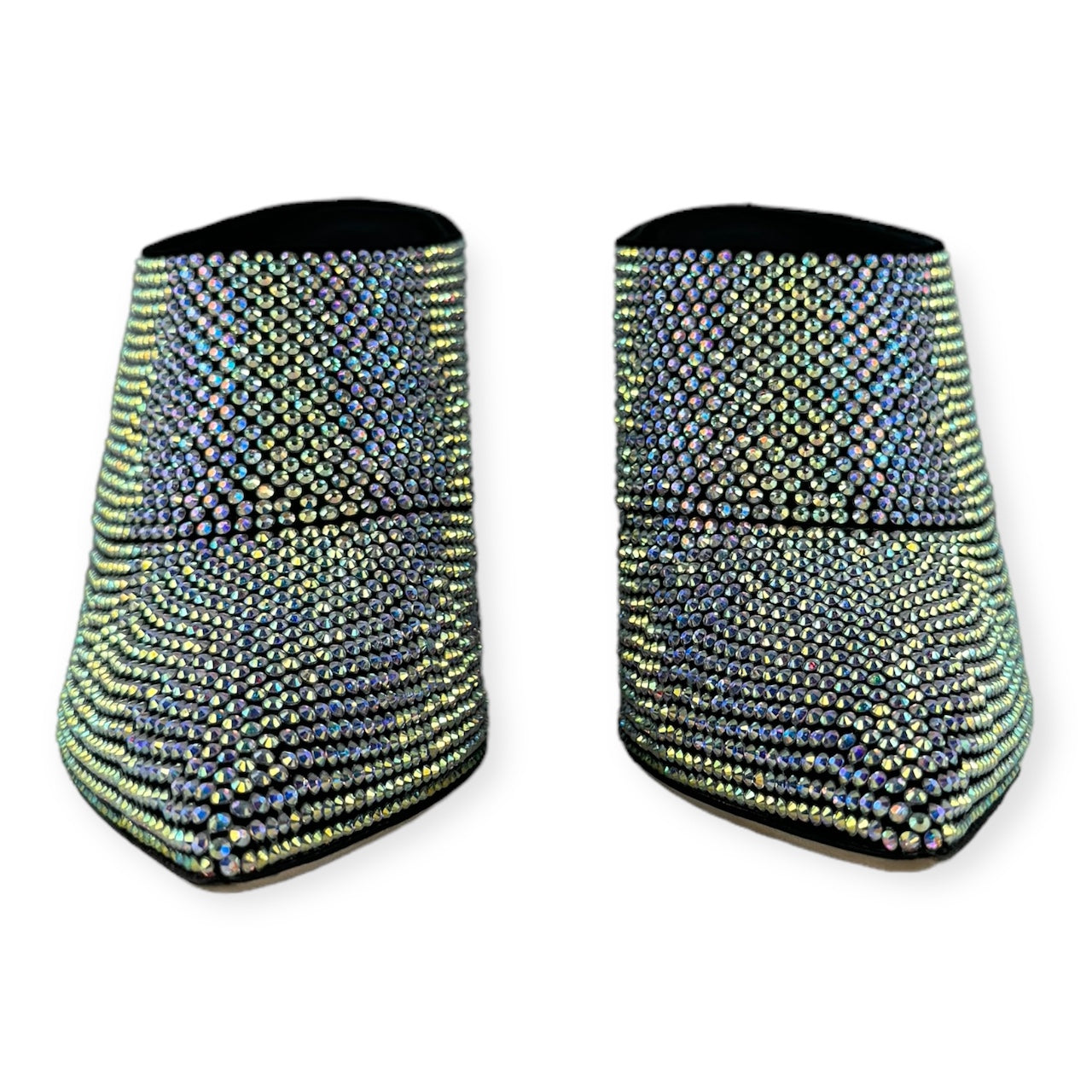 GIUSEPPE ZANOTTI Crystal Mules in Black | Size 37.5