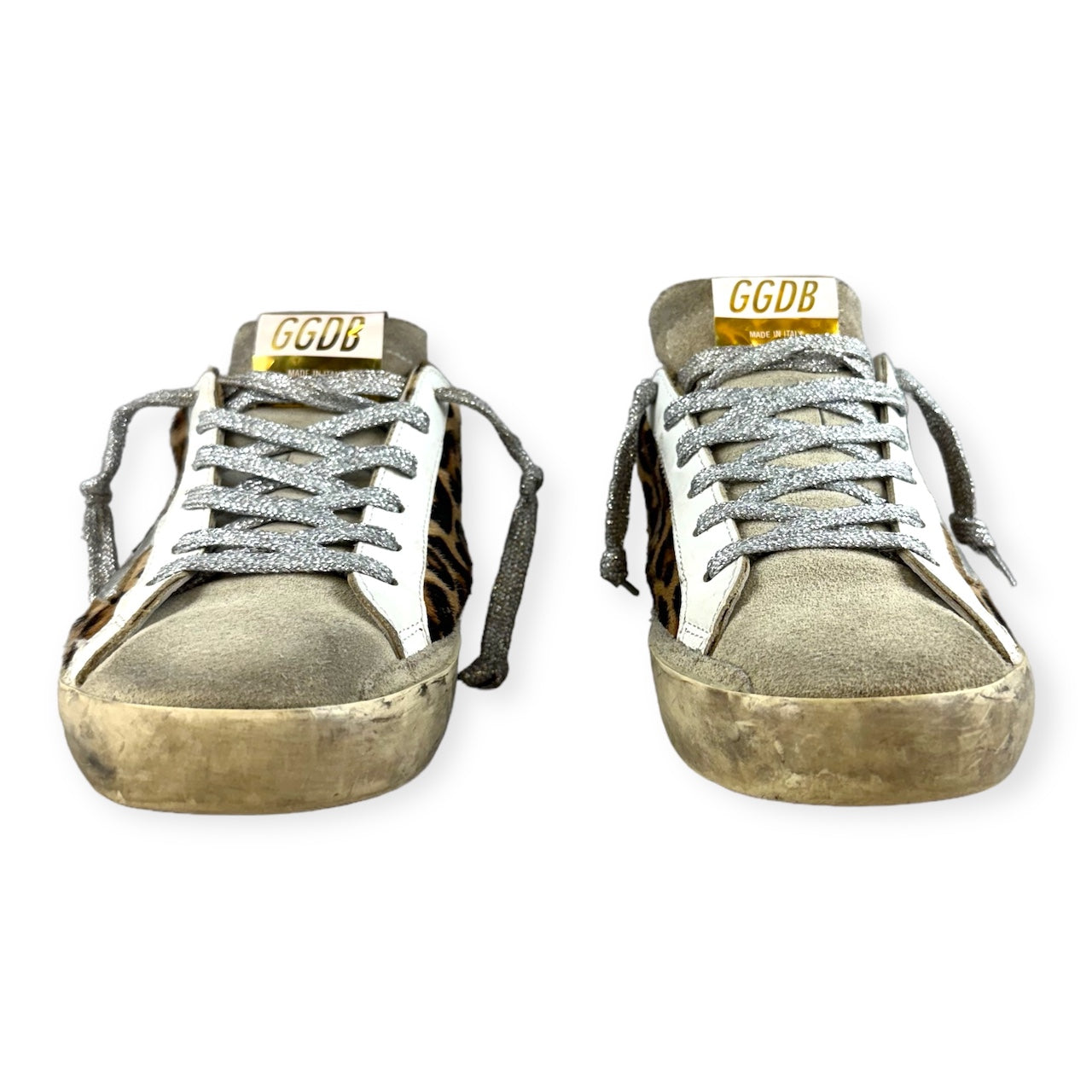 GOLDEN GOOSE Leopard Sneakers in Brown Silver | Size 38