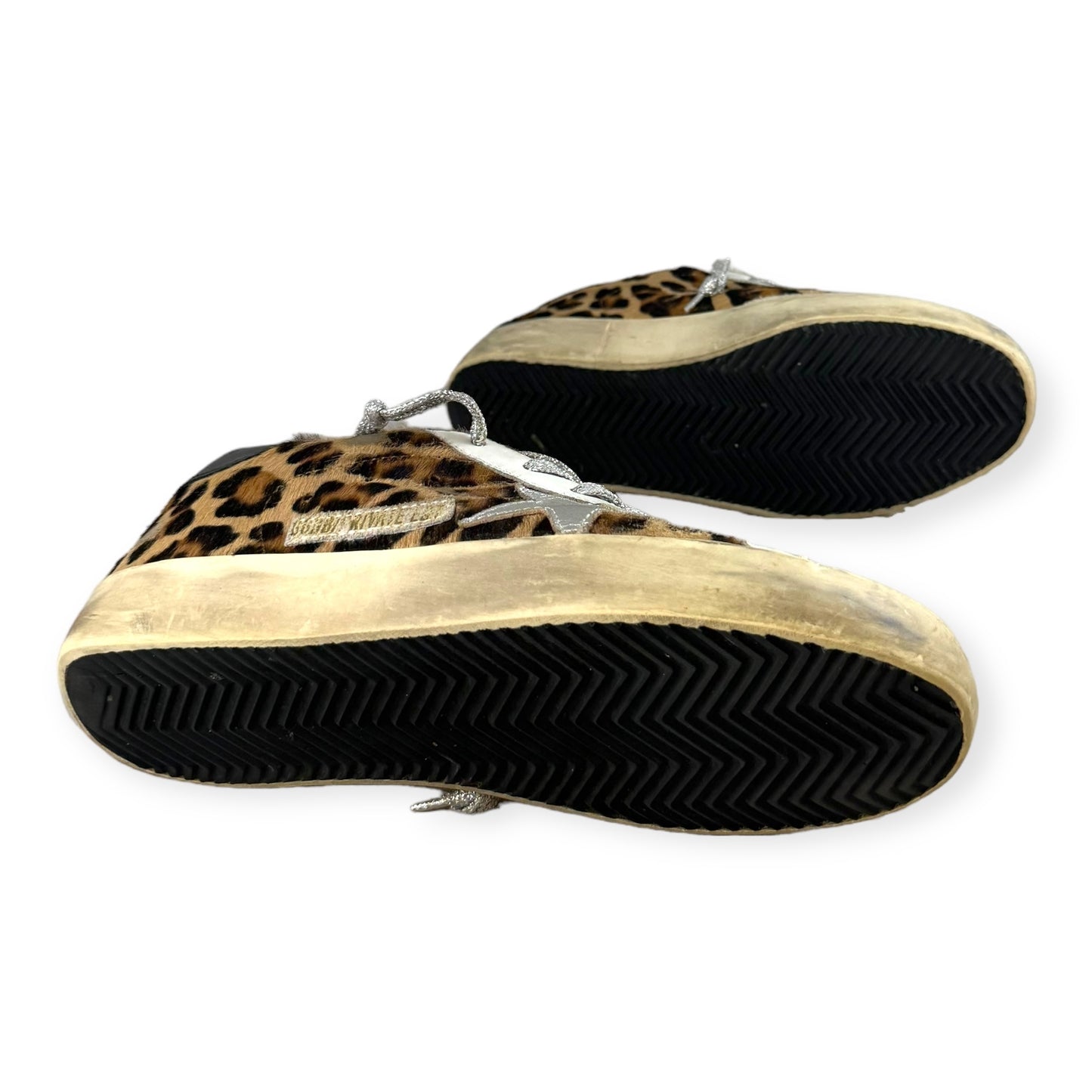 GOLDEN GOOSE Leopard Sneakers in Brown Silver | Size 38