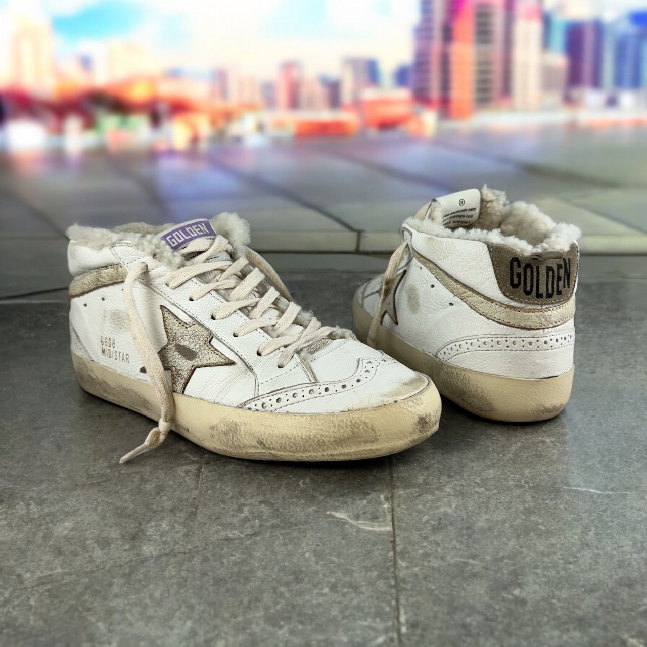GOLDEN GOOSE Mid Star Fleece Sneakers in White Size 38 – More