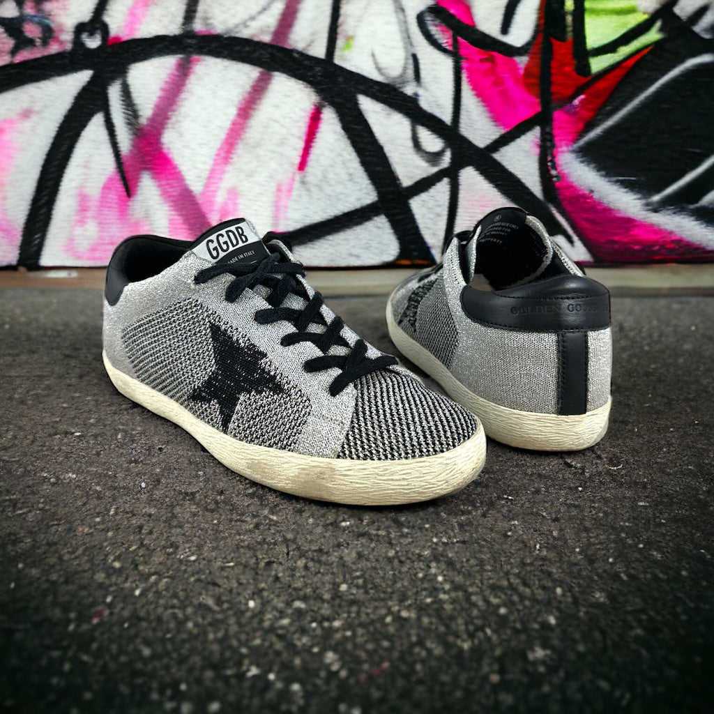 GOLDEN GOOSE Silver Superstar Sneakers | Size 37