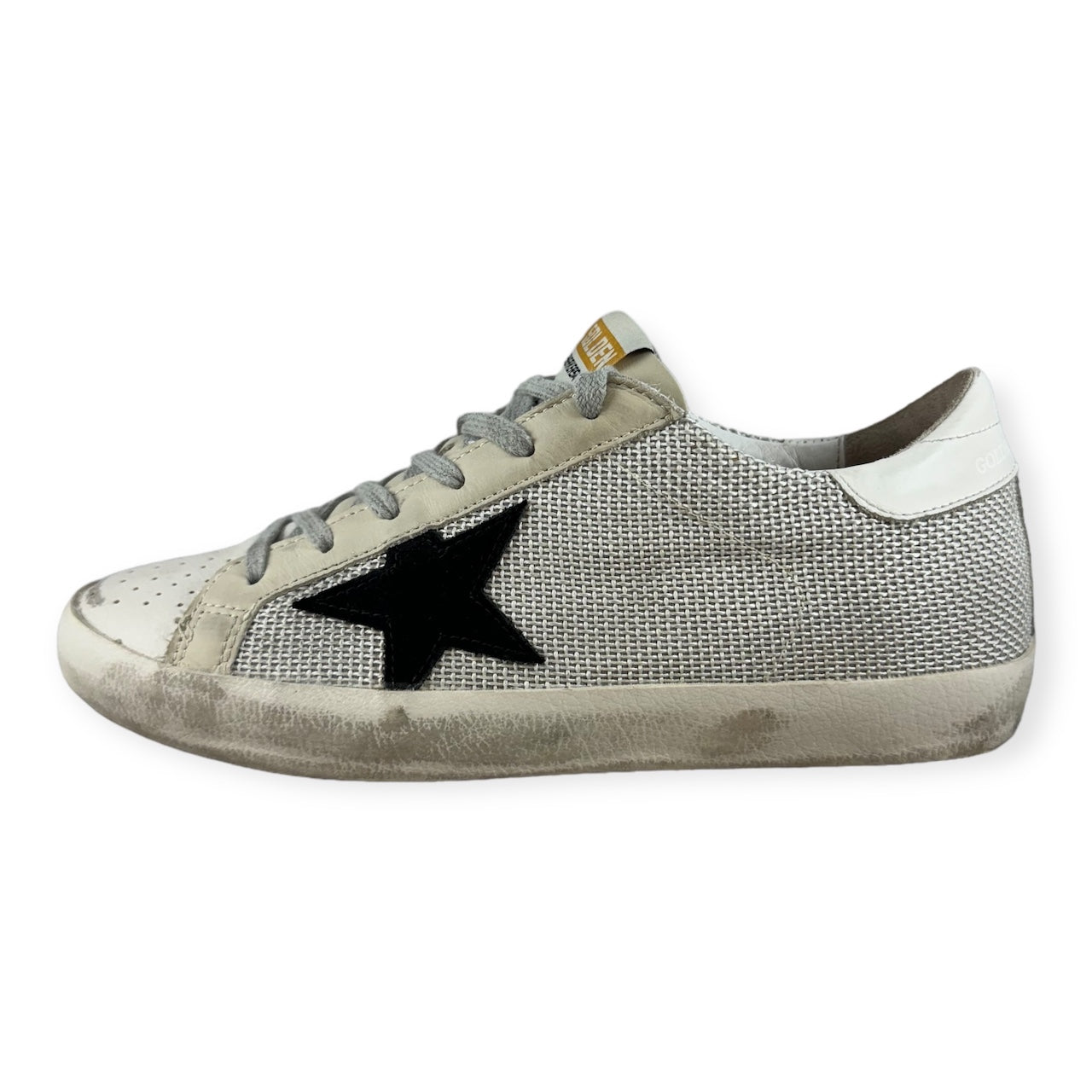 GOLDEN GOOSE Superstar Suede Sneakers in Silver Black | Size 38