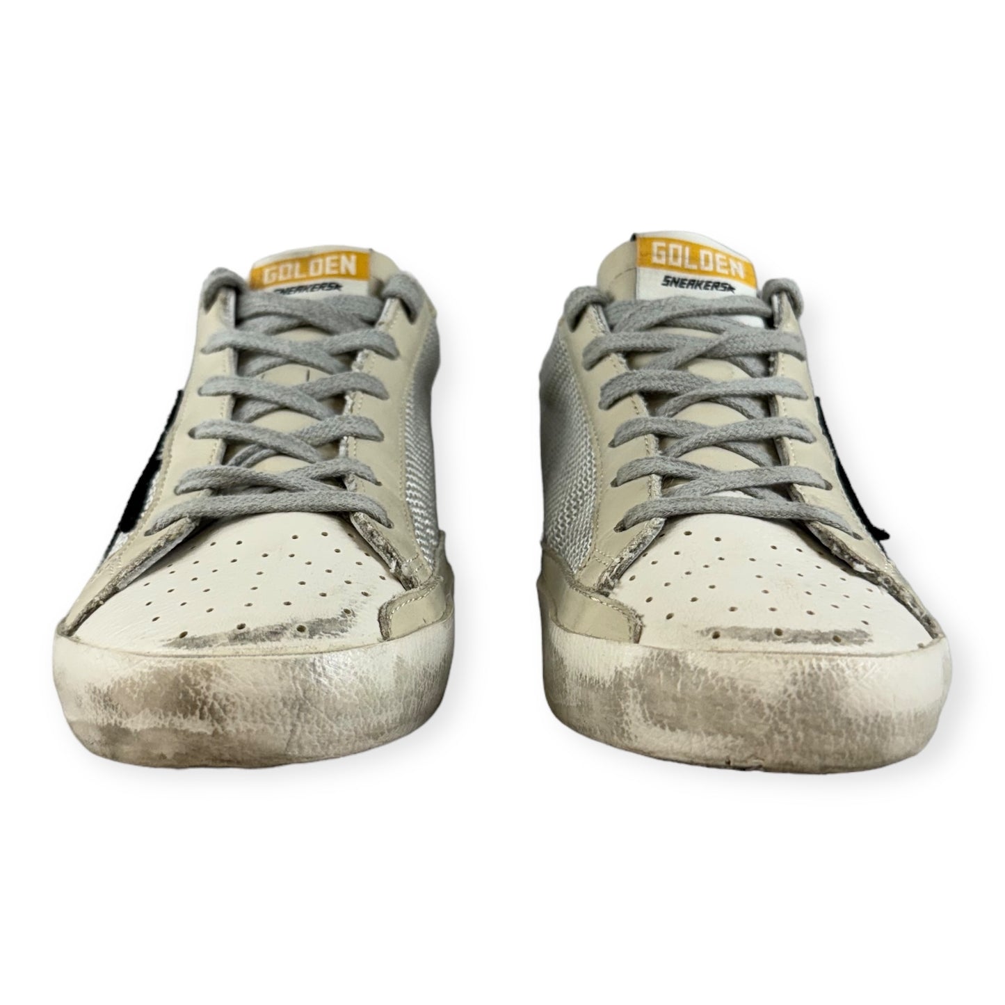 GOLDEN GOOSE Superstar Suede Sneakers in Silver Black | Size 38