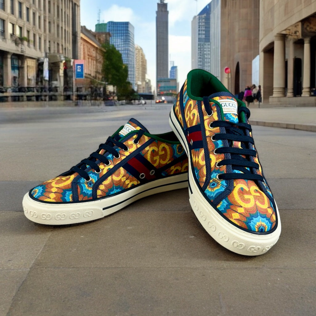 GUCCI Big G Tennis Sneakers in Multicolor | Size 9
