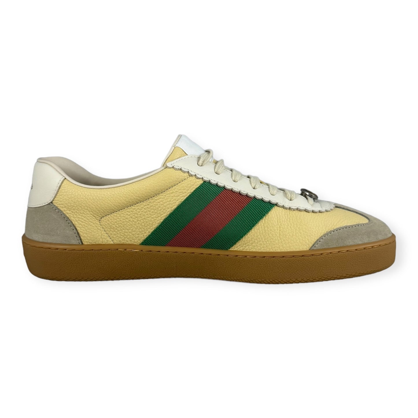 GUCCI Leather Court Sneakers in Butter Multi | Size 8