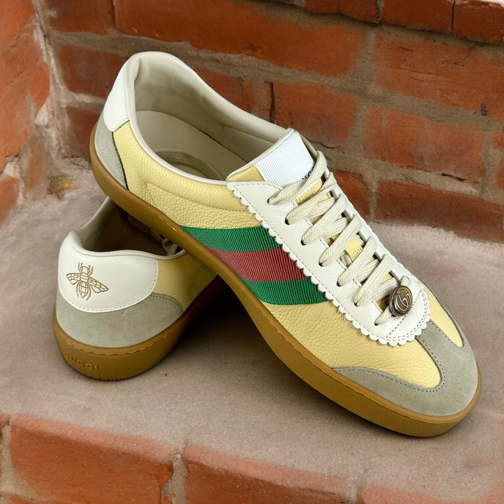 GUCCI Leather Court Sneakers in Butter Multi Size – More Than