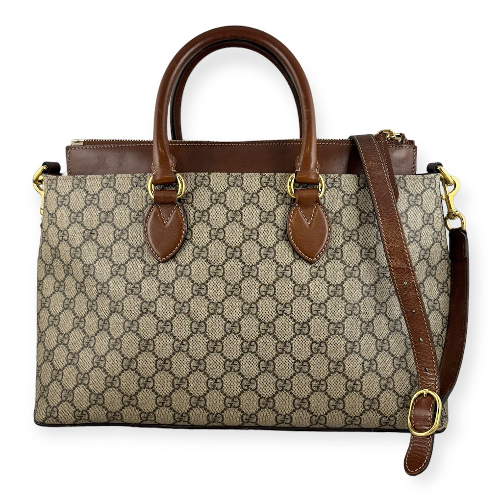 GUCCI GG Supreme Tote in Brown