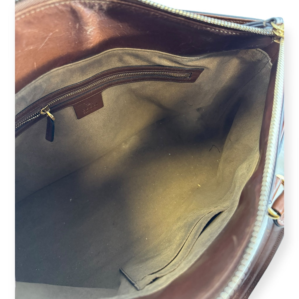 GUCCI GG Supreme Tote in Brown