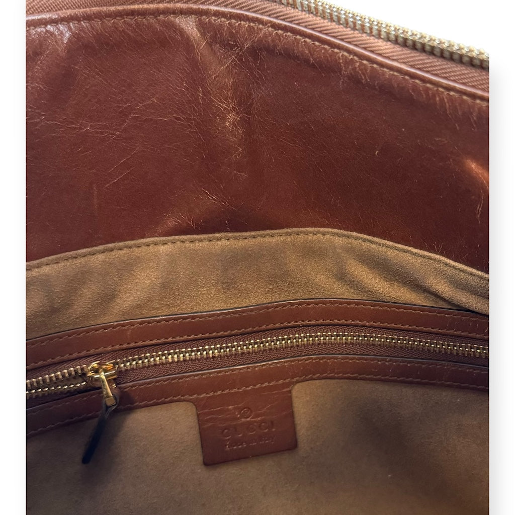 GUCCI GG Supreme Tote in Brown