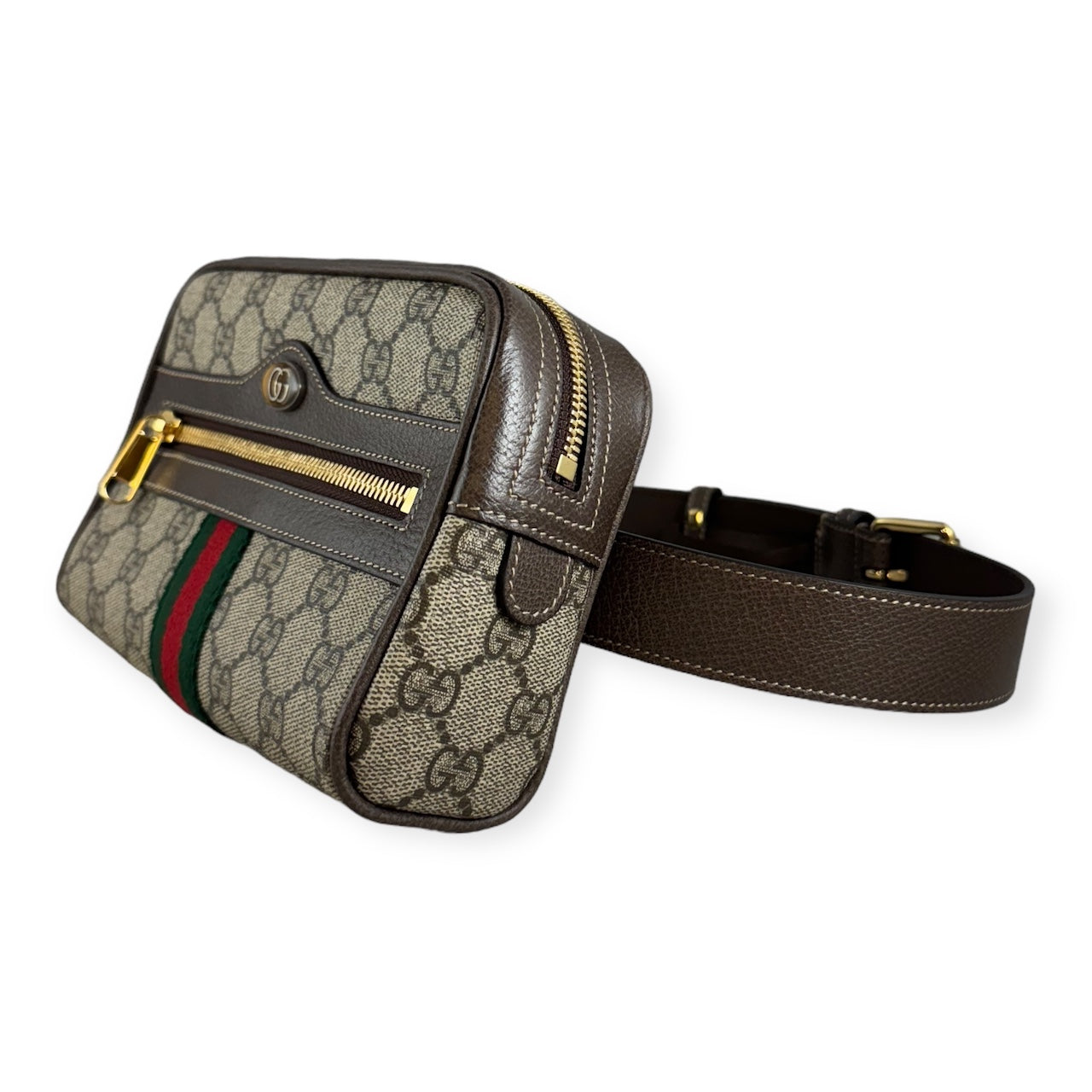 GUCCI GG Ophidia Belt Bag in Brown