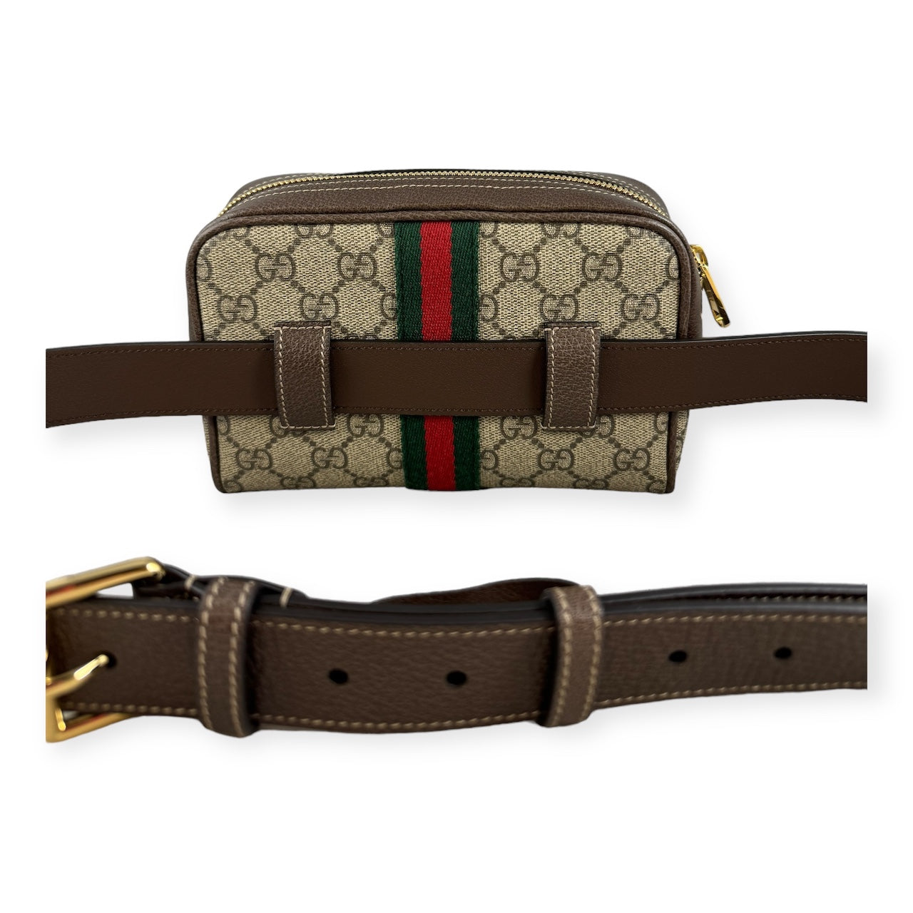 GUCCI GG Ophidia Belt Bag in Brown