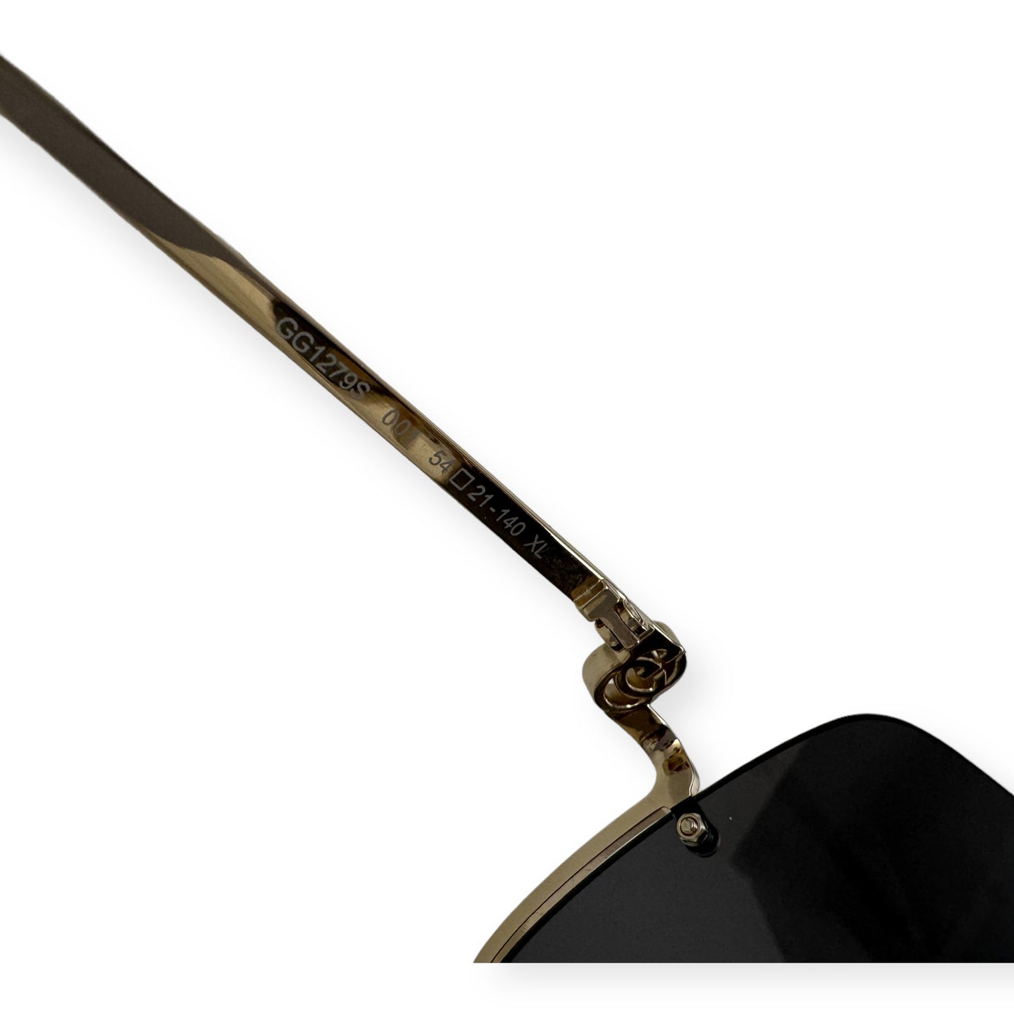 GUCCI Semi Rimmed Sunglasses in Black Gold