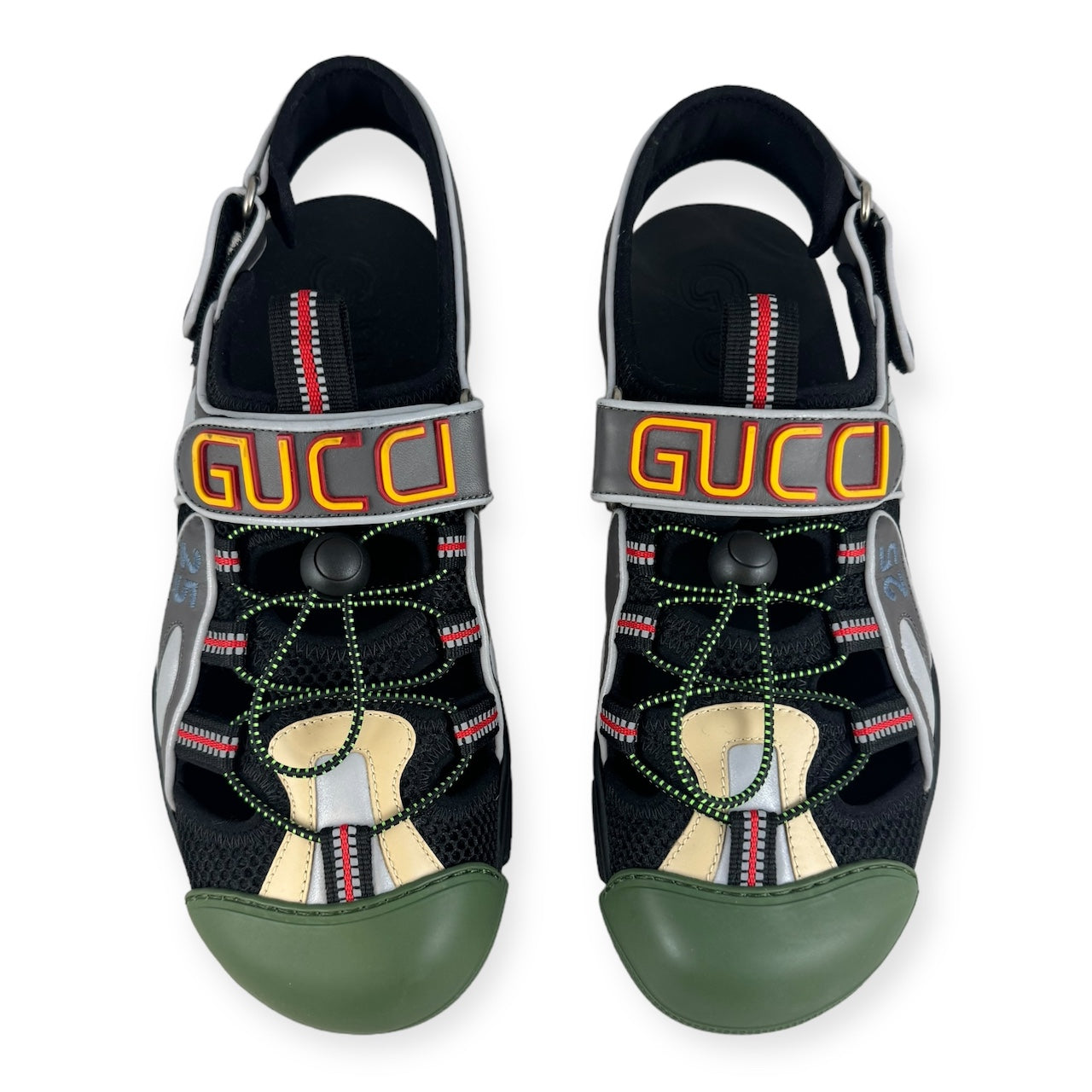 GUCCI Sport Sandals in Green Multi | Size 8.5