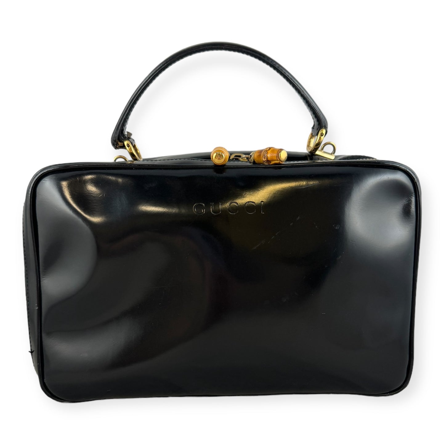 GUCCI Vintage Bamboo Top Handle Bag in Black