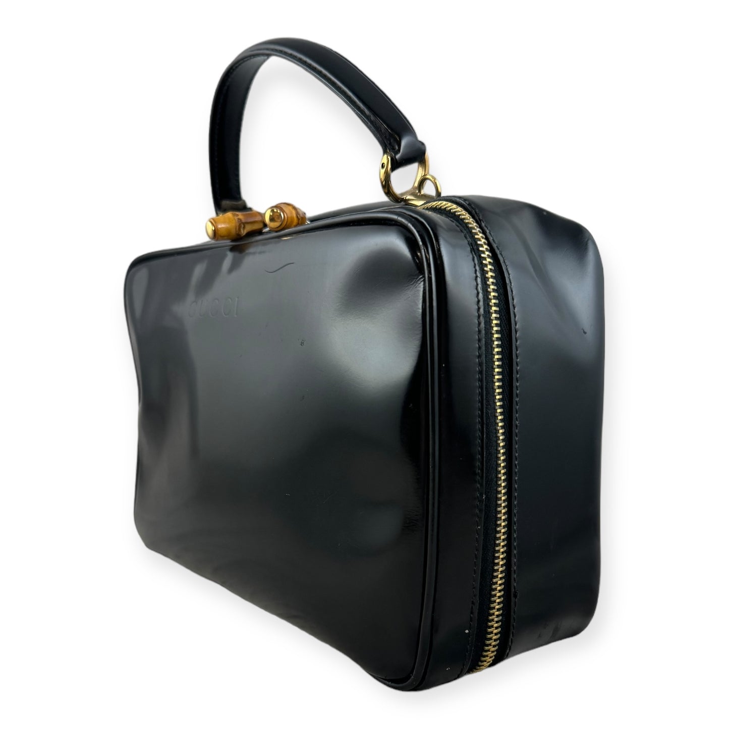 GUCCI Vintage Bamboo Top Handle Bag in Black