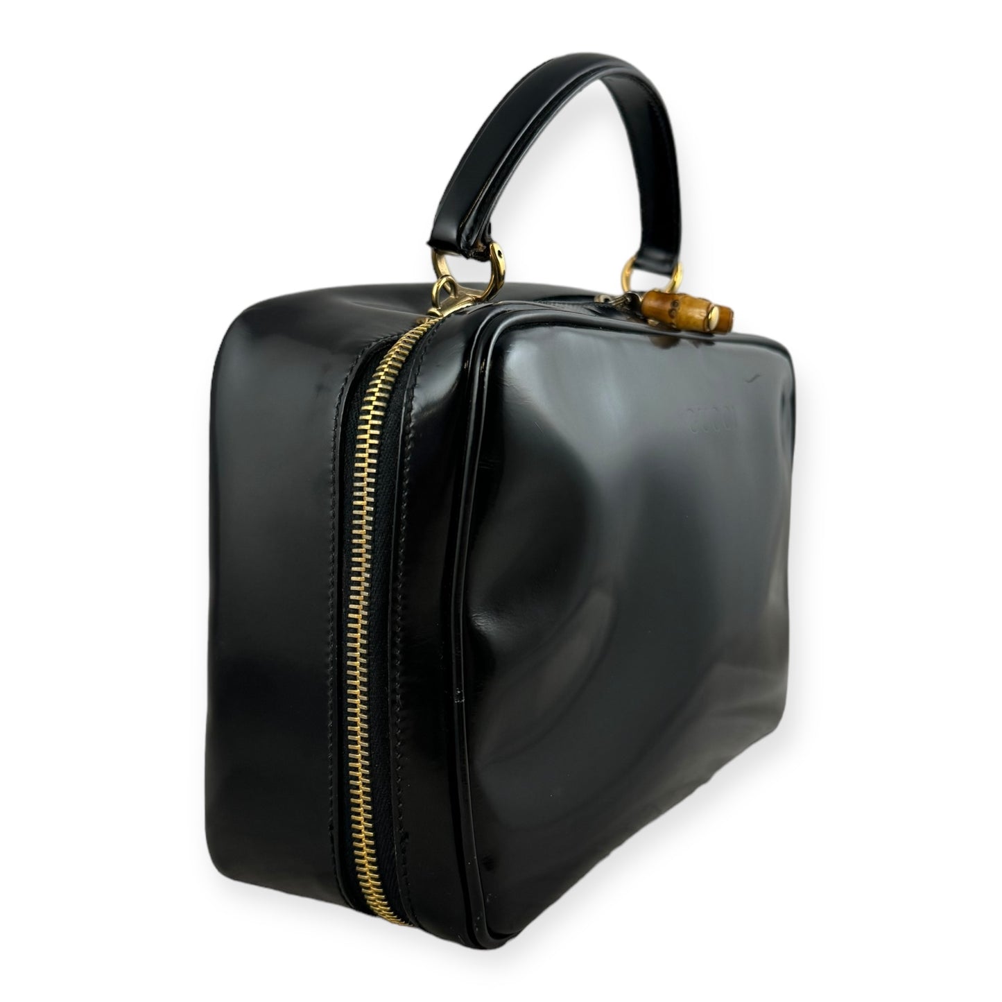 GUCCI Vintage Bamboo Top Handle Bag in Black