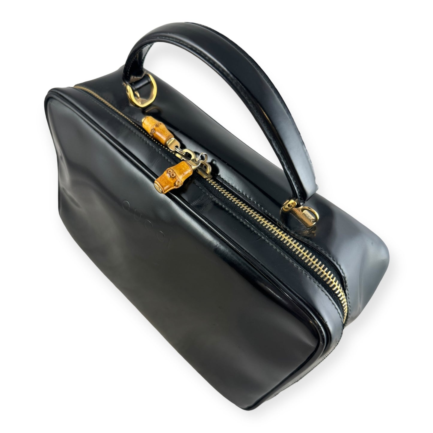 GUCCI Vintage Bamboo Top Handle Bag in Black