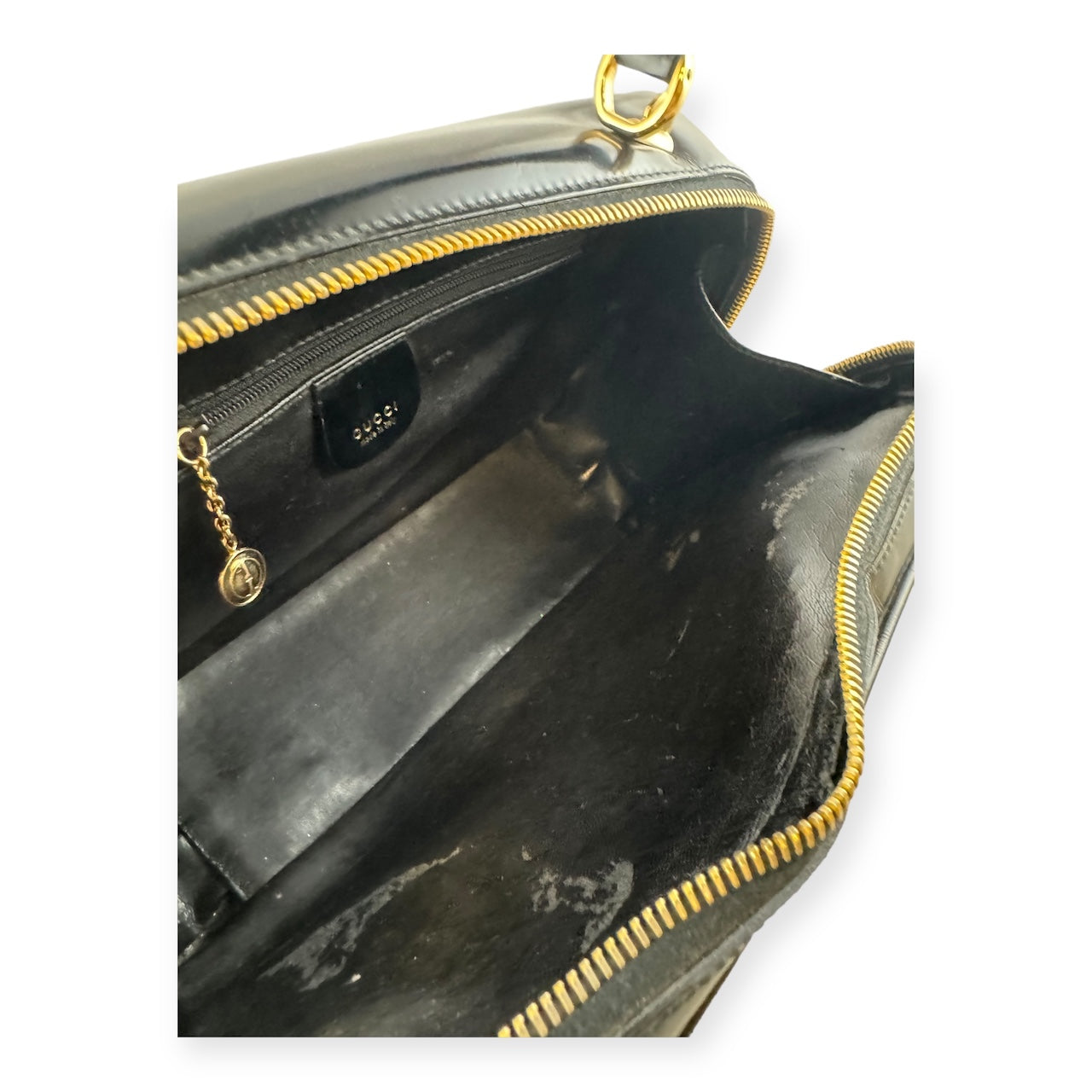 GUCCI Vintage Bamboo Top Handle Bag in Black