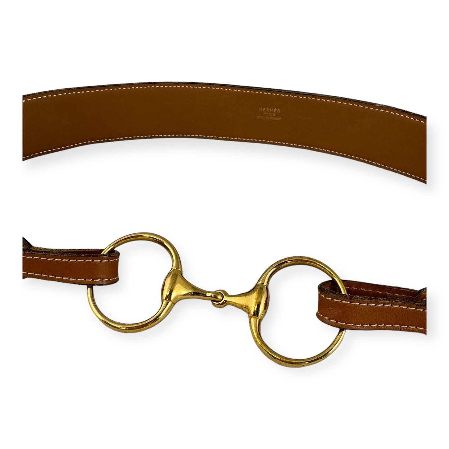HERMES Horsebit Belt in Honey | Small
