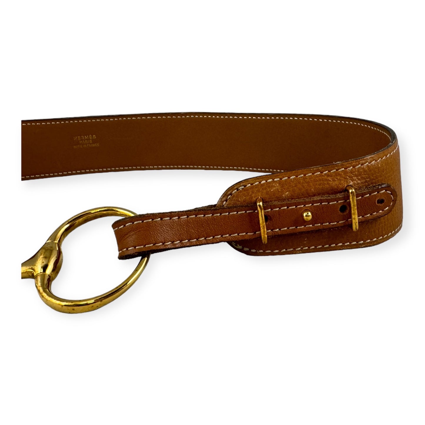 HERMES Horsebit Belt in Honey | Small