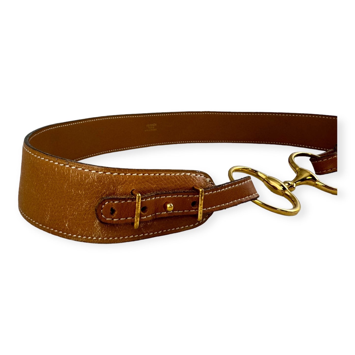 HERMES Horsebit Belt in Honey | Small
