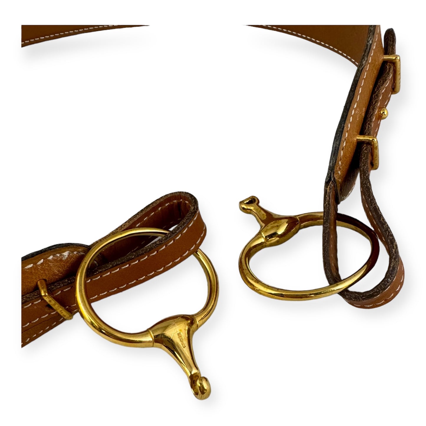 HERMES Horsebit Belt in Honey | Small