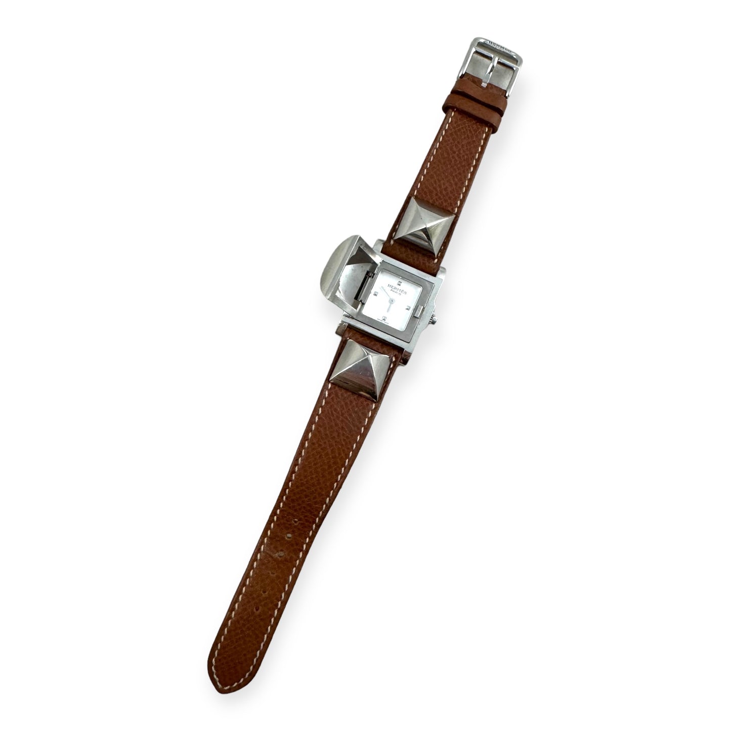 HERMES Medor Watch 27mm in Brown Silver